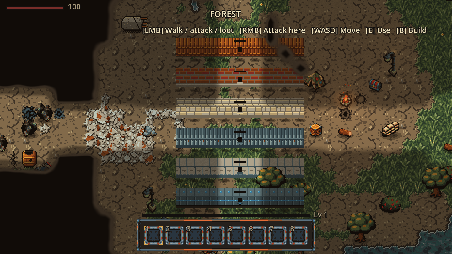 Walls of every material in rows, joined into runs