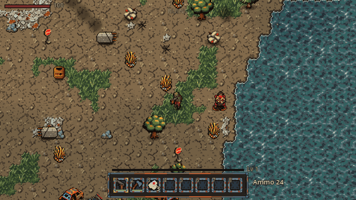 Hovering a raider: the cursor turns into a red attack reticle and a red ring appears under its feet.