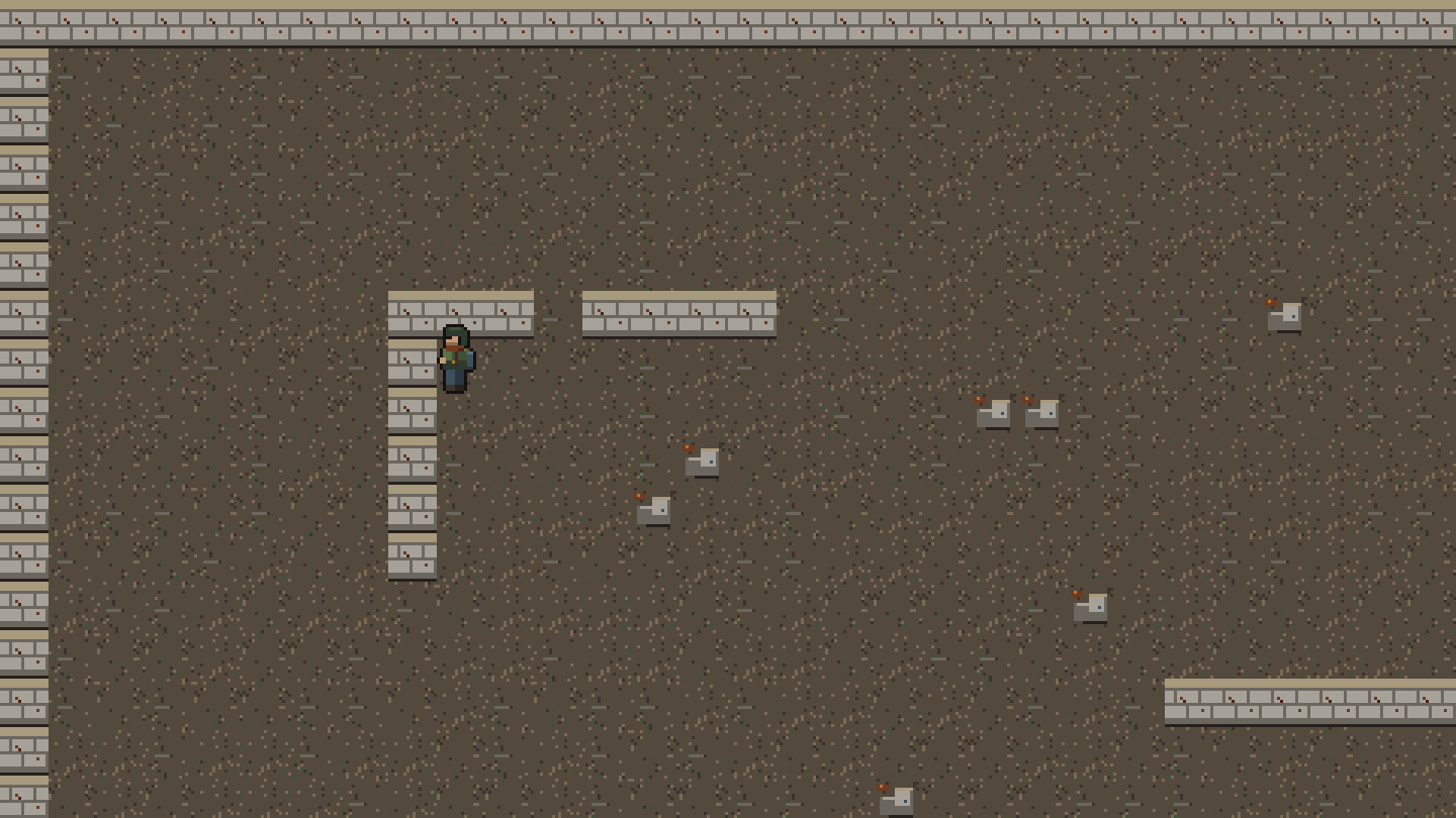 The test map, with the player and placeholder rubble.