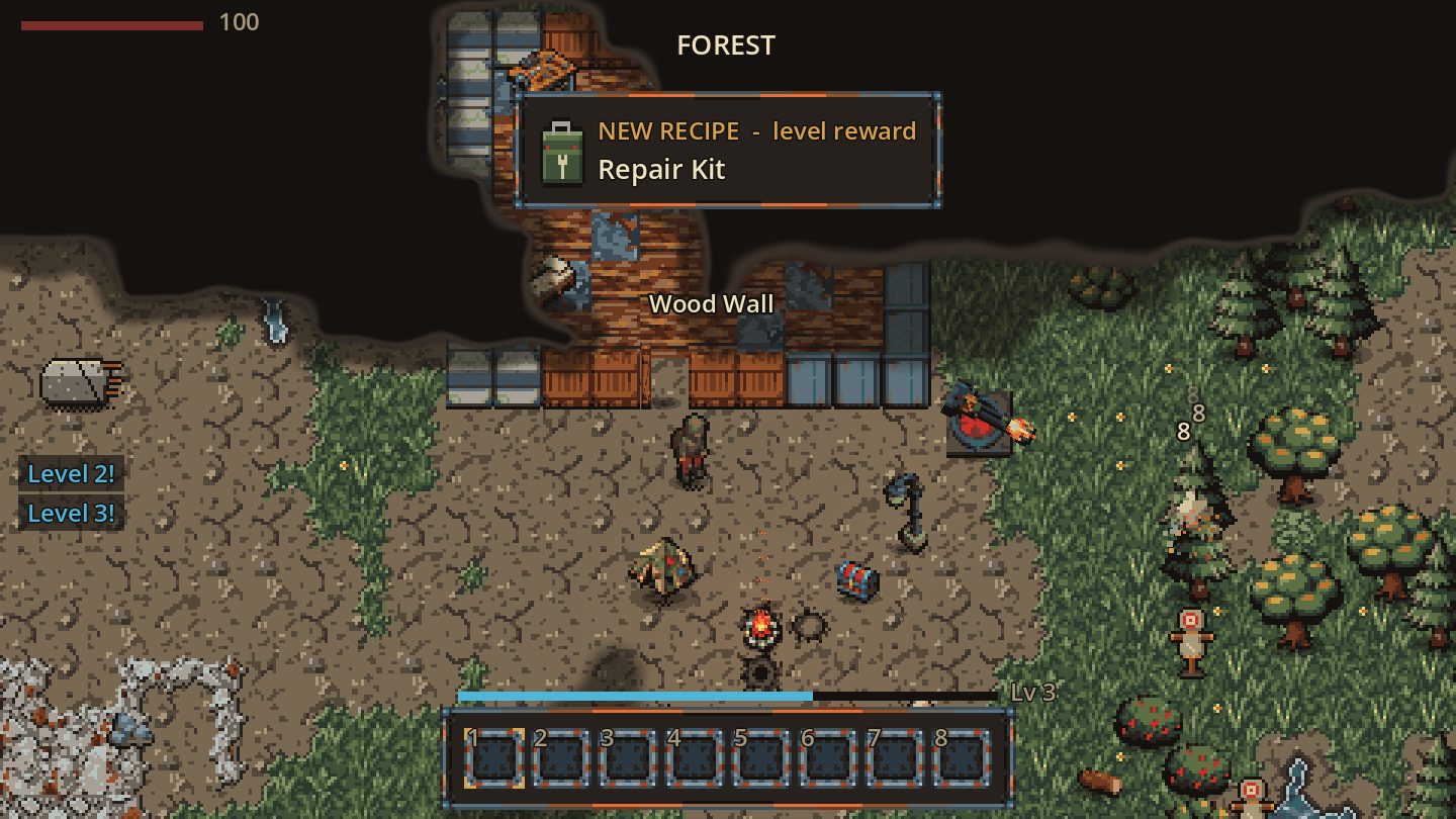 A small base with wood and metal walls and a turret